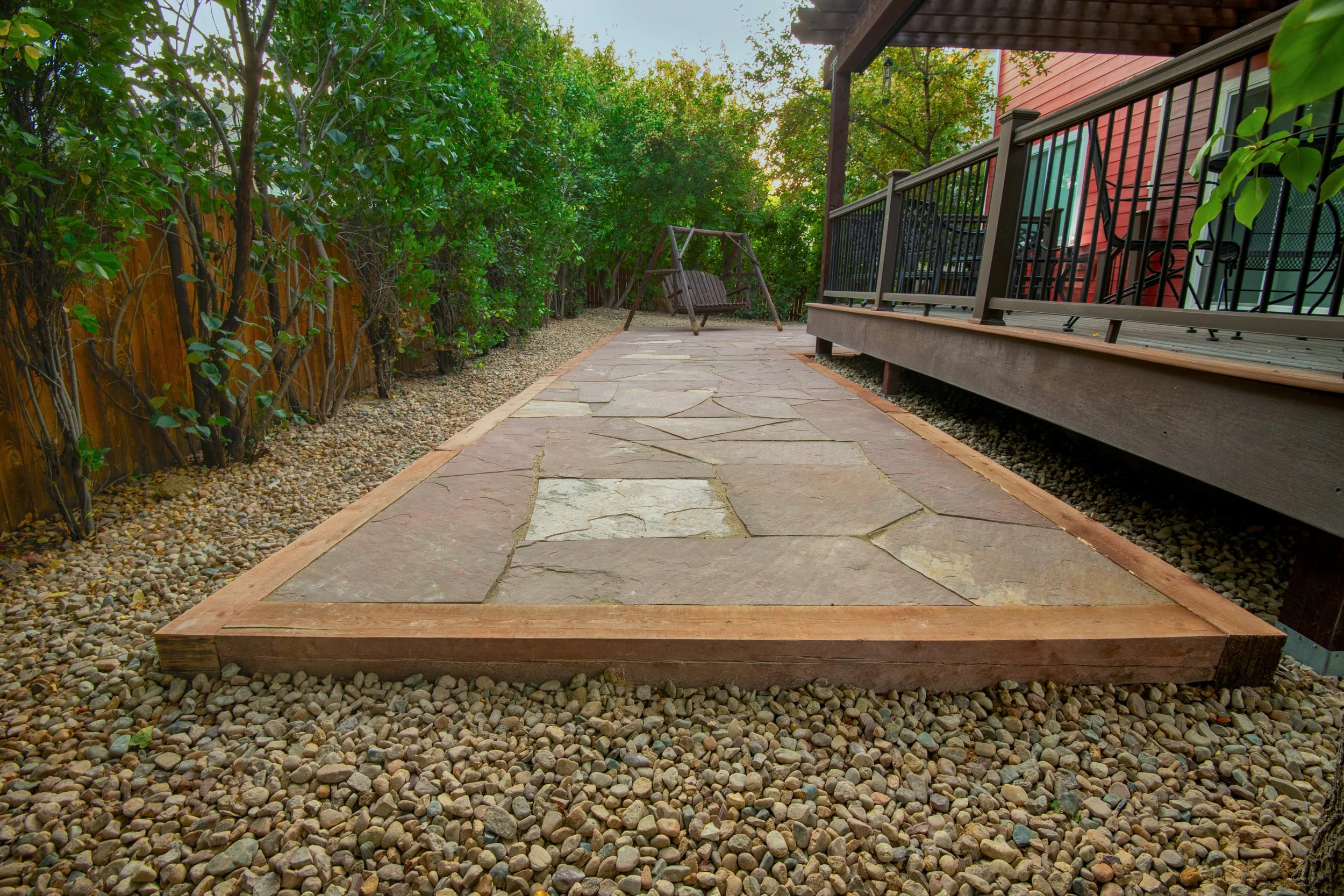 Flagstone pathway in the backyard in Timnath.jpg