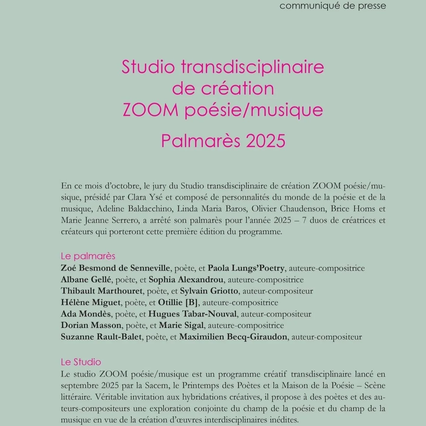 Musique et poésie x Sacem x Printemps des poètes