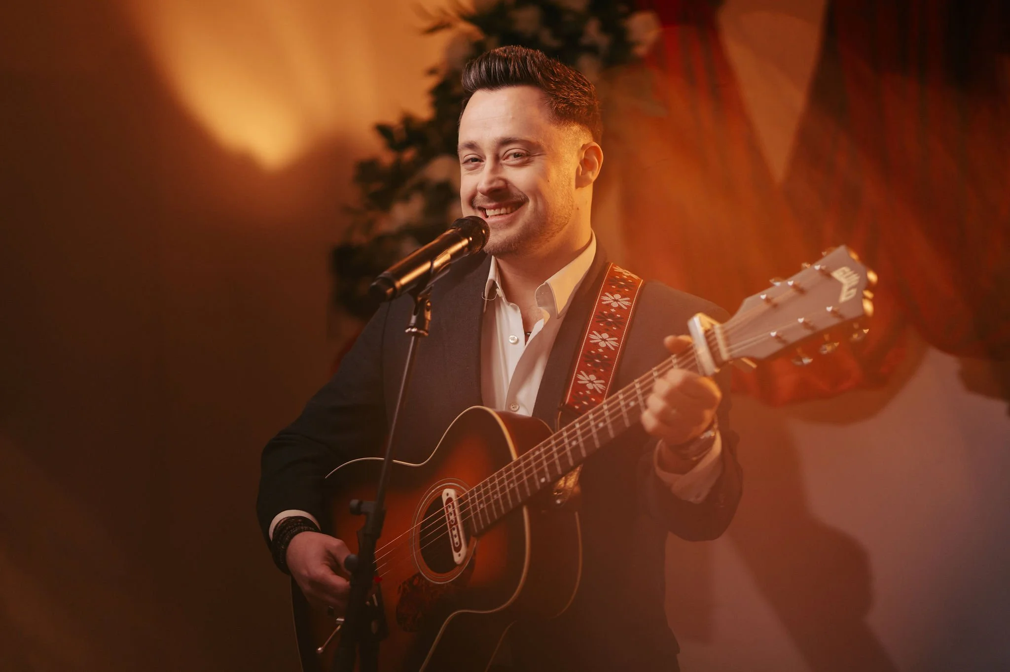 wedding singer with acoustic guitar