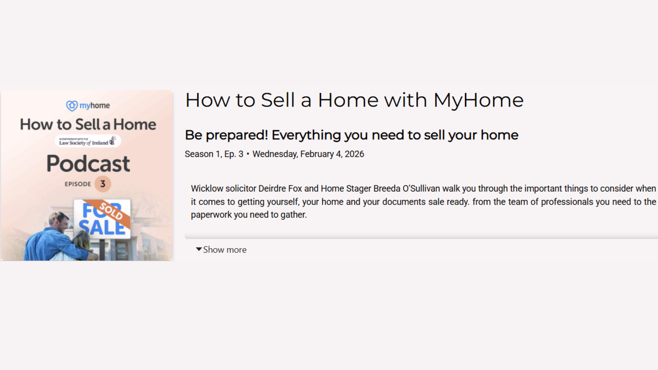 Featured on the MyHome.ie Podcast