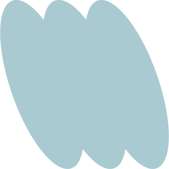 A large, light blue, abstract shape with three rounded peaks and a black background.