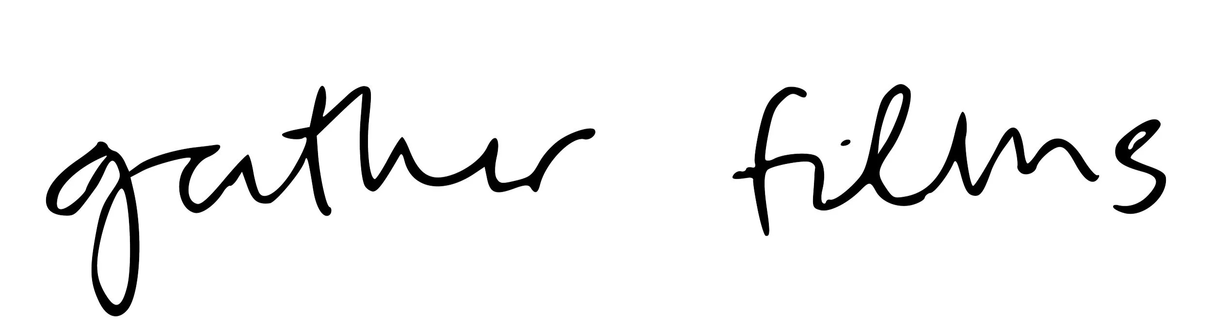 Signature that reads 'galahar films' in black cursive handwriting.
