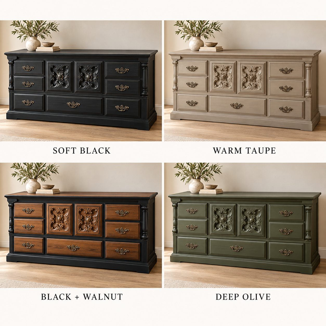 Carved Dresser / Bedroom Storage | Choose Custom Painted Finish
