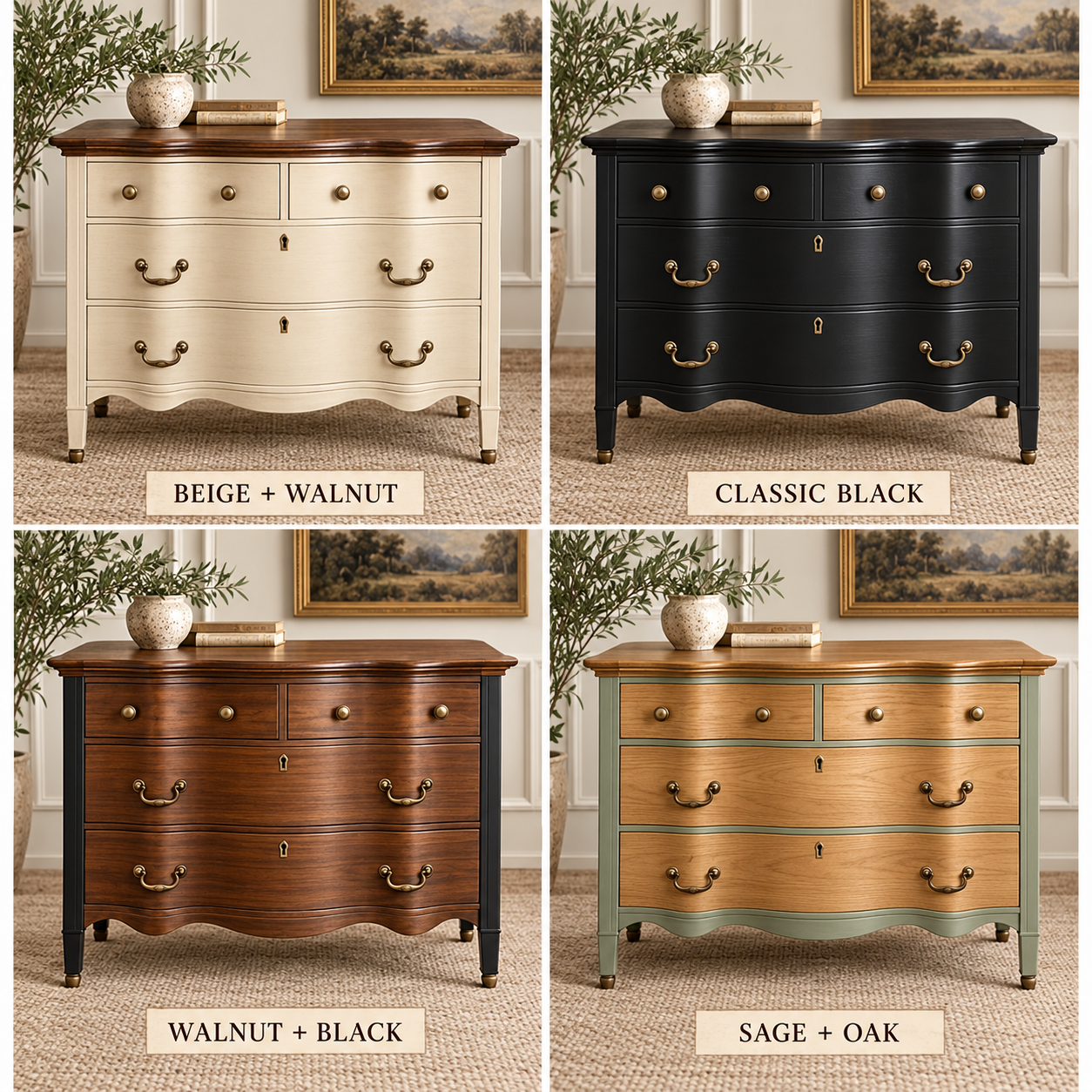 Bow-Front Statement Chest | Custom Painted Finish