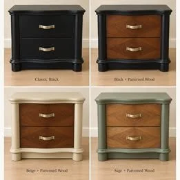 Curved Two-Drawer Nightstand | Custom Painted Finish