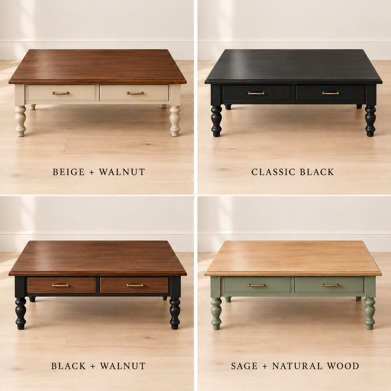 Vintage-Style Coffee Table | Custom Painted Finish
