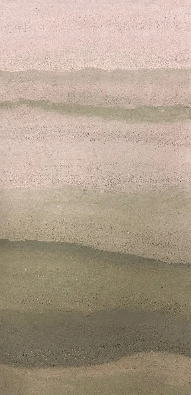 Aardlagen en kleur sample en design voor rammed earth bar