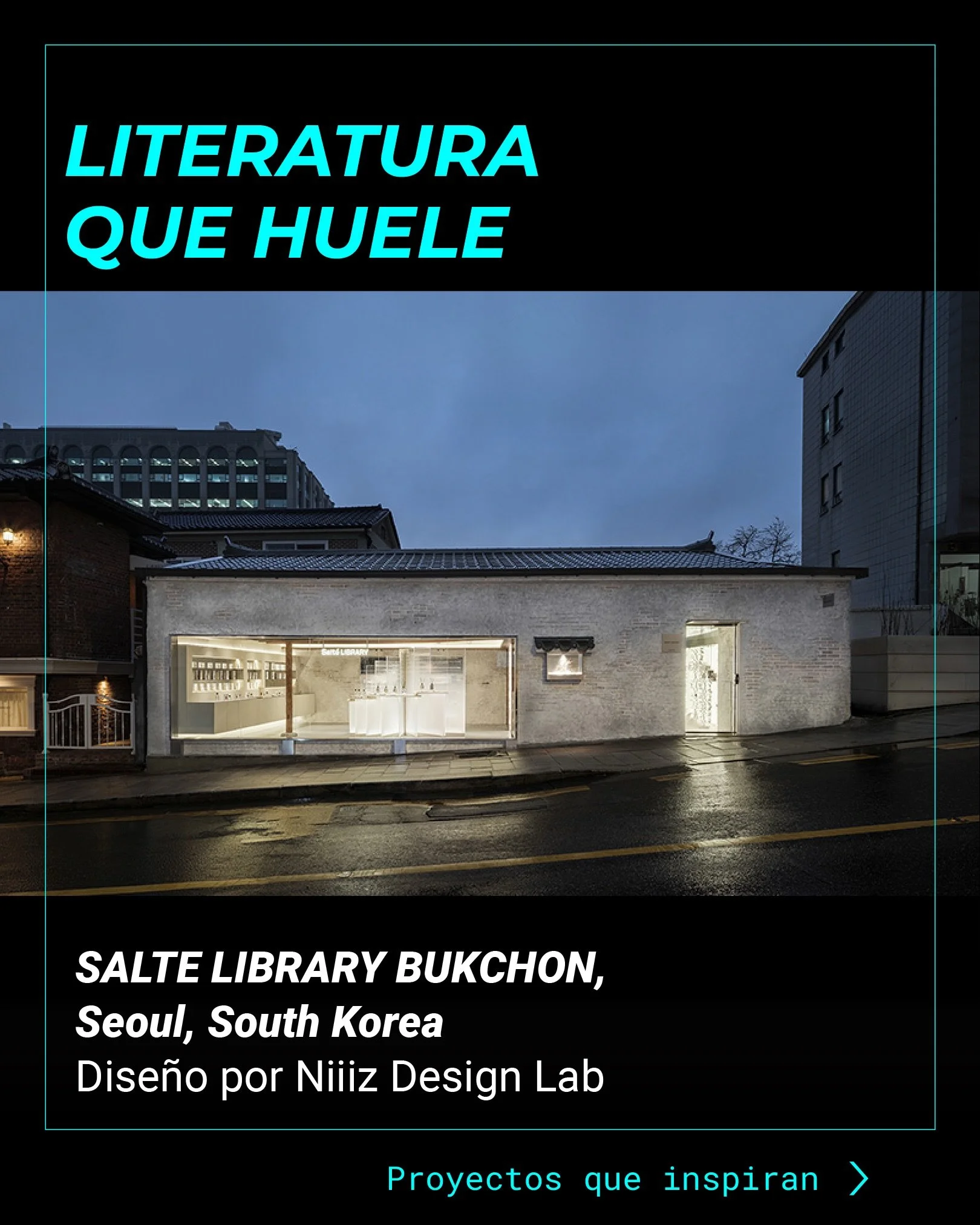 Hay espacios que no solo exhiben productos: construyen una narrativa.

SALTE LIBRARY Bukchon toma la literatura como punto de partida para dise&ntilde;ar una experiencia sensorial alrededor del perfume.
Cada recorrido, material y elemento arquitect&o