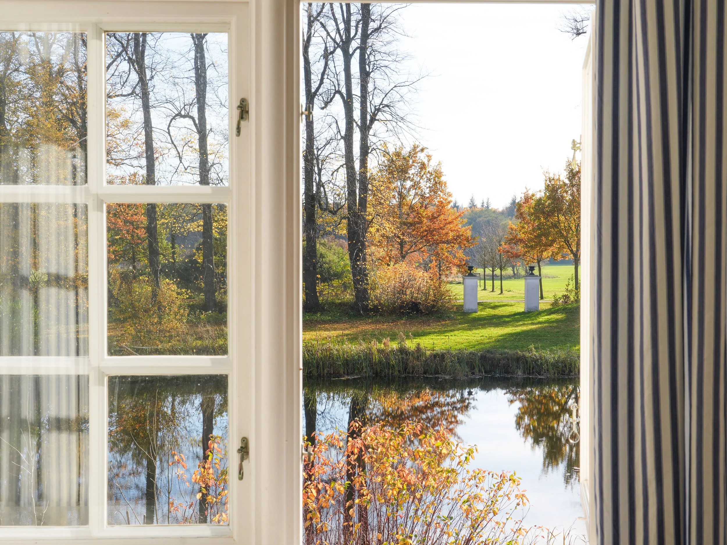 Ausblick vom Herrenhaus Boldevitz auf den Landschaftspark. 