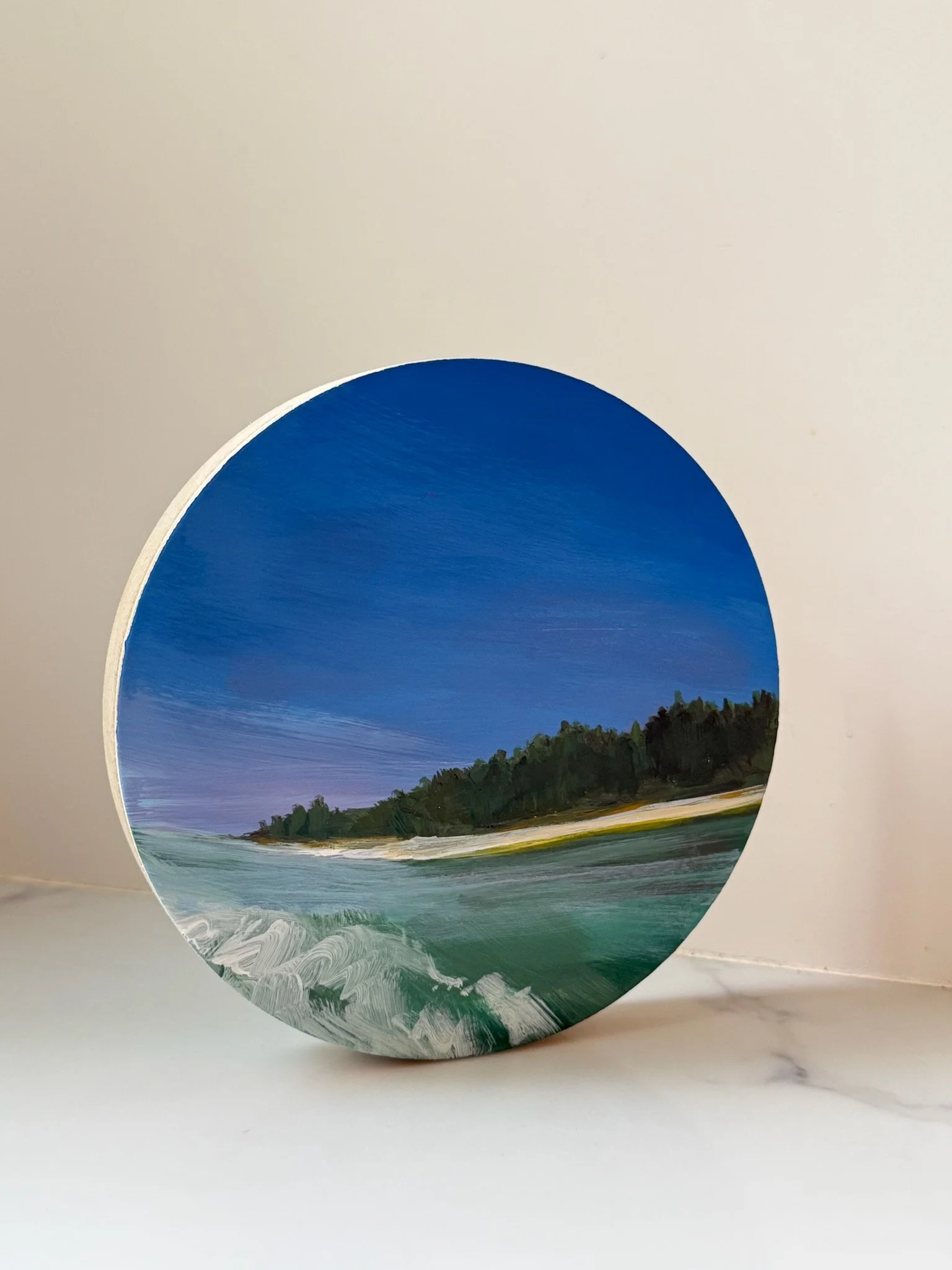 MERCHANT ISLAND | 6" ROUND | ACRYLIC ON BIRCH PANEL | SOLD


