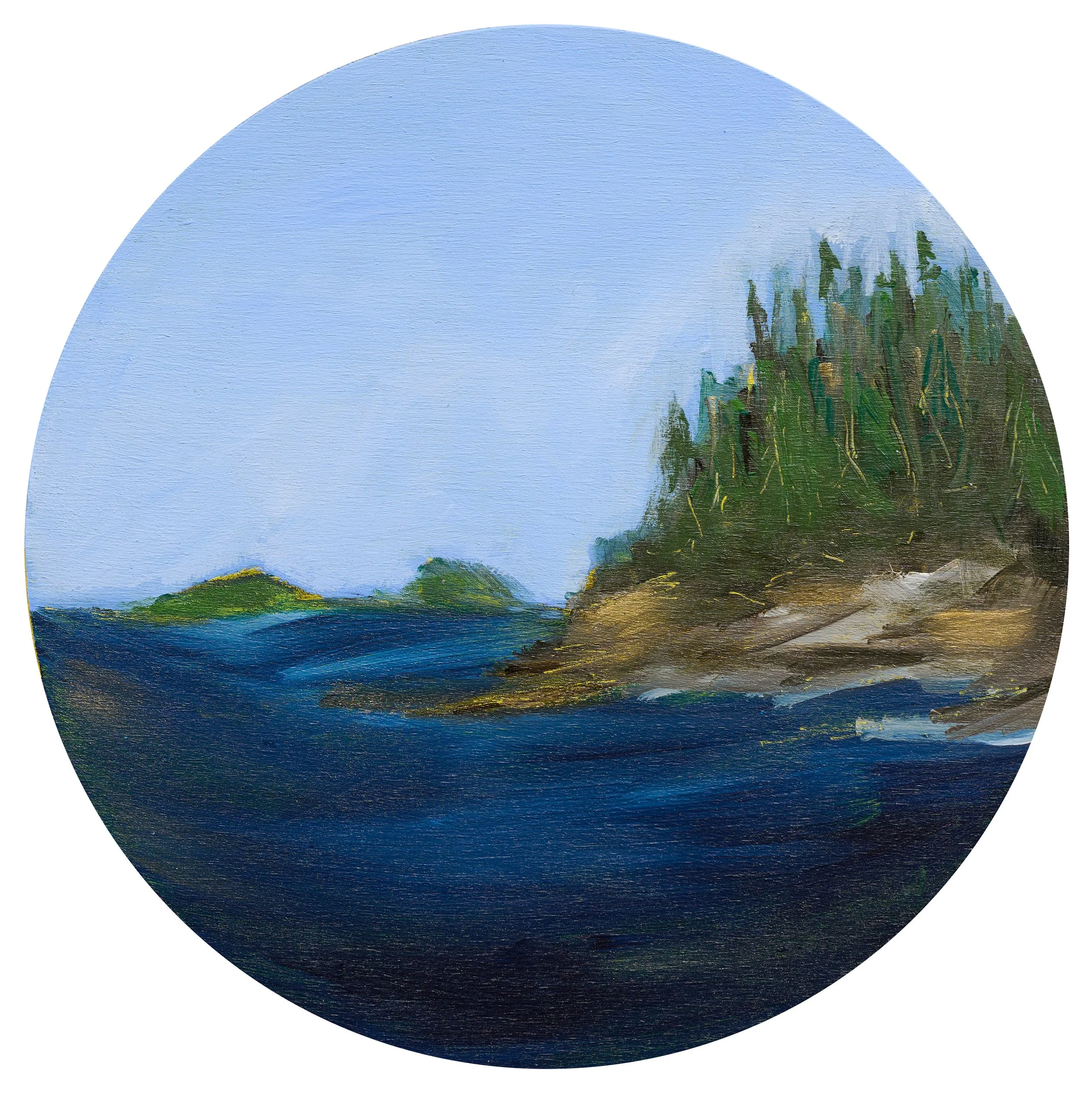 ODE TO MAINE | 6" ROUND | ACRYLIC ON BIRCH PANEL | $300