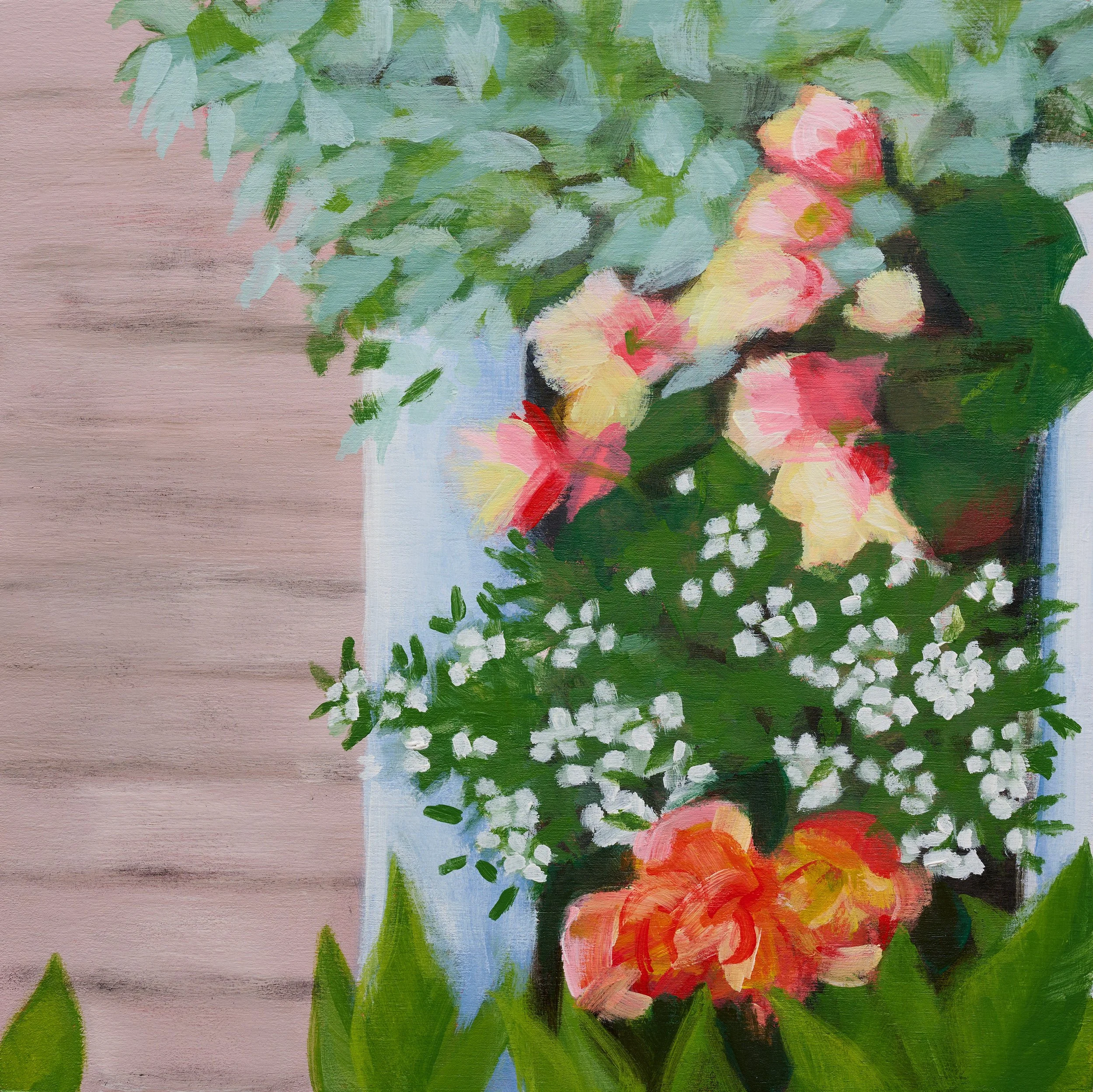 STONINGTON FLOWER BOX (FROM ABOVE) | 10" x 10" | ACRYLIC ON BIRCH PANEL | $275