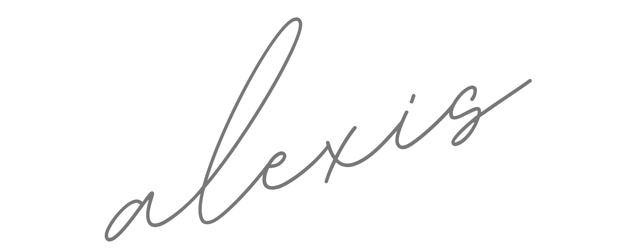Black background with the word 'alexxis' written in gray cursive script.