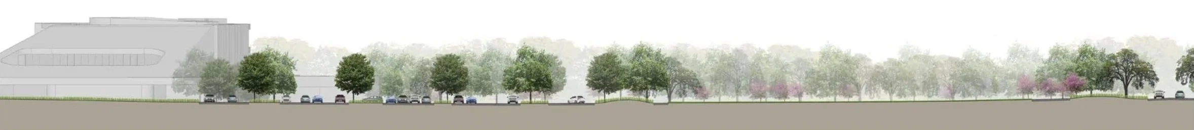 Rendered landscape section, Whole Health Institute.