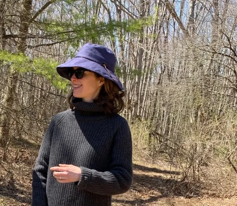 ON LAND founder and owner in wild Maine landscape in early spring.