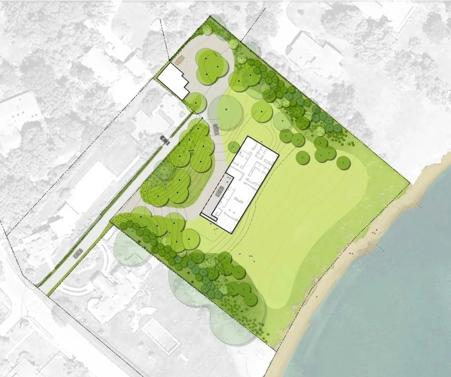 Landscape site plan, private residence, coastal Long Island.
