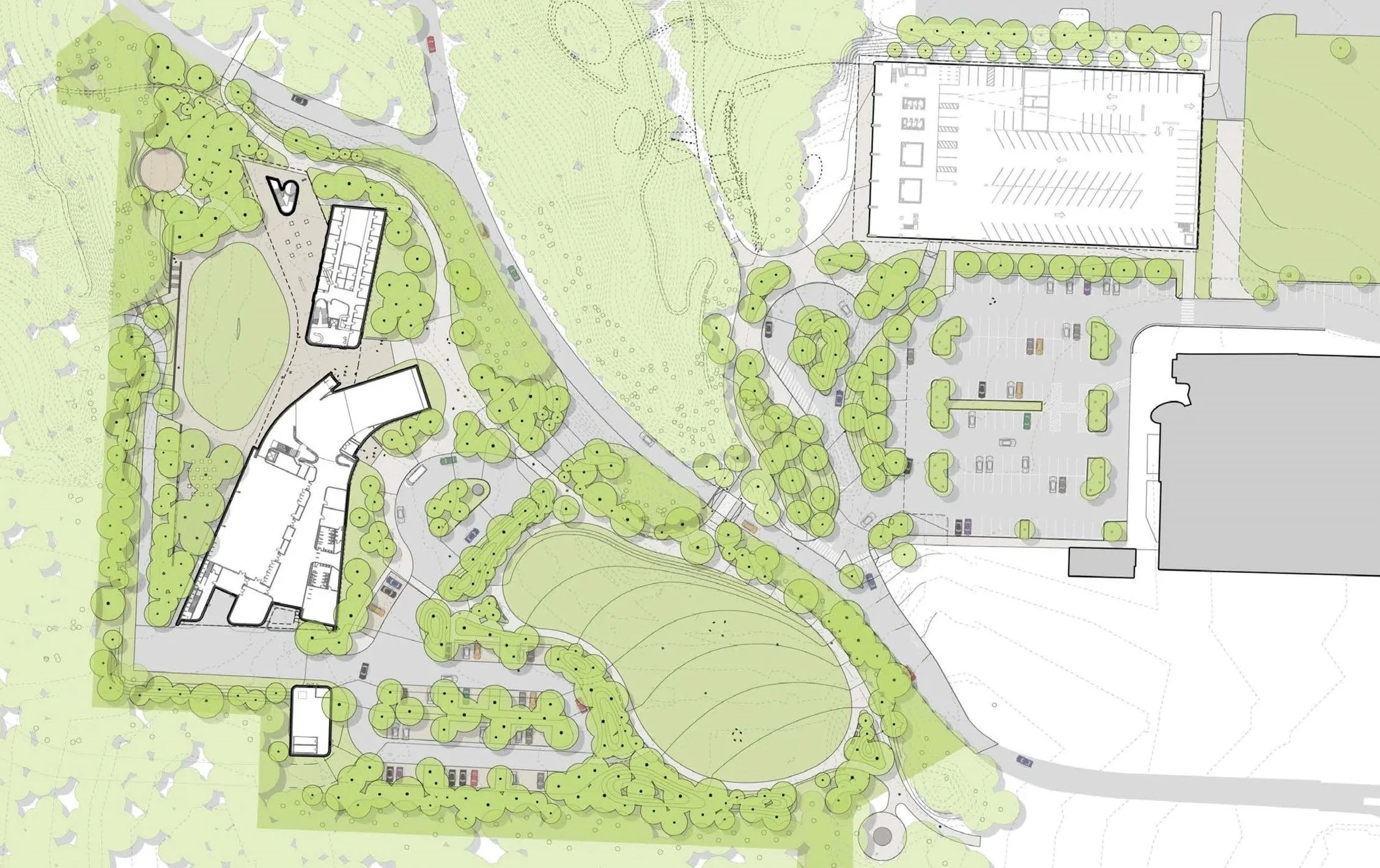 Rendered landscape site plan, Whole Health Institute.