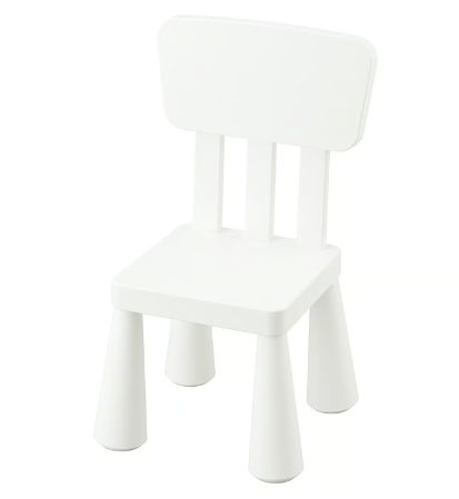 white kid chair