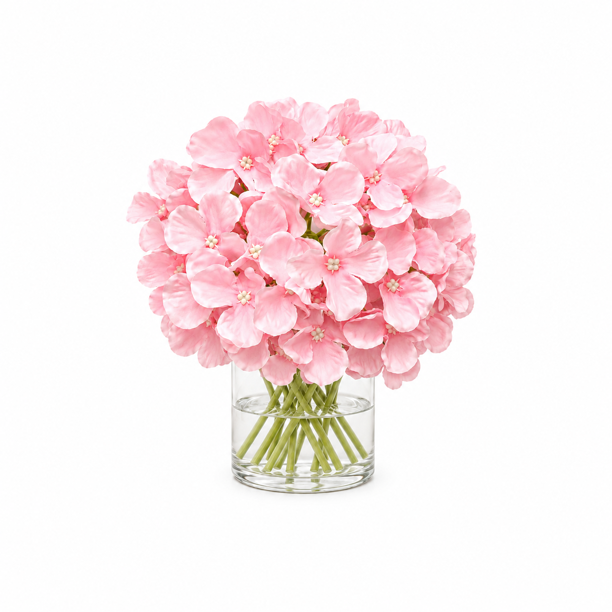Faux Pink Hydrangea Artificial Flowers