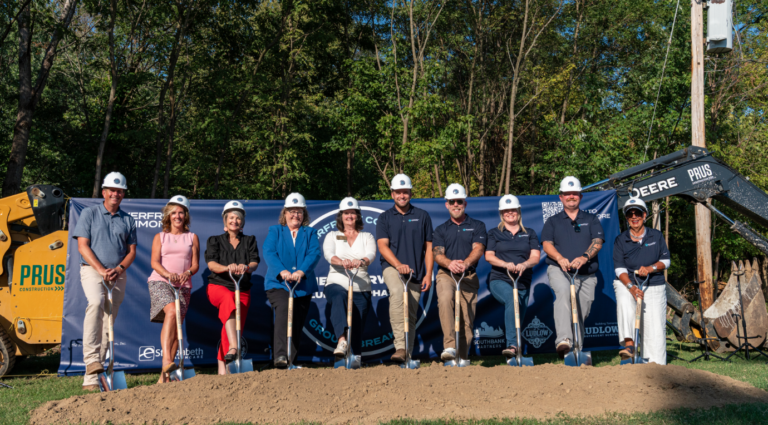 Groundbreaking of Phase 2 of The Riverwalk at Riverfront Commons in Ludlow