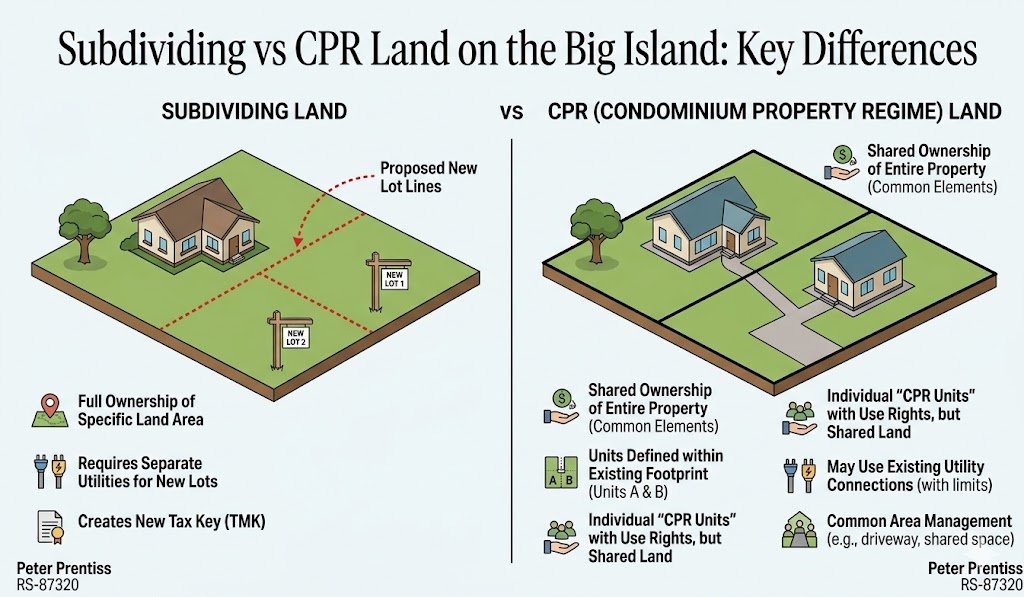 CPR vs Subdivision on the Big Island: What Landowners Need to Know Before Splitting Property