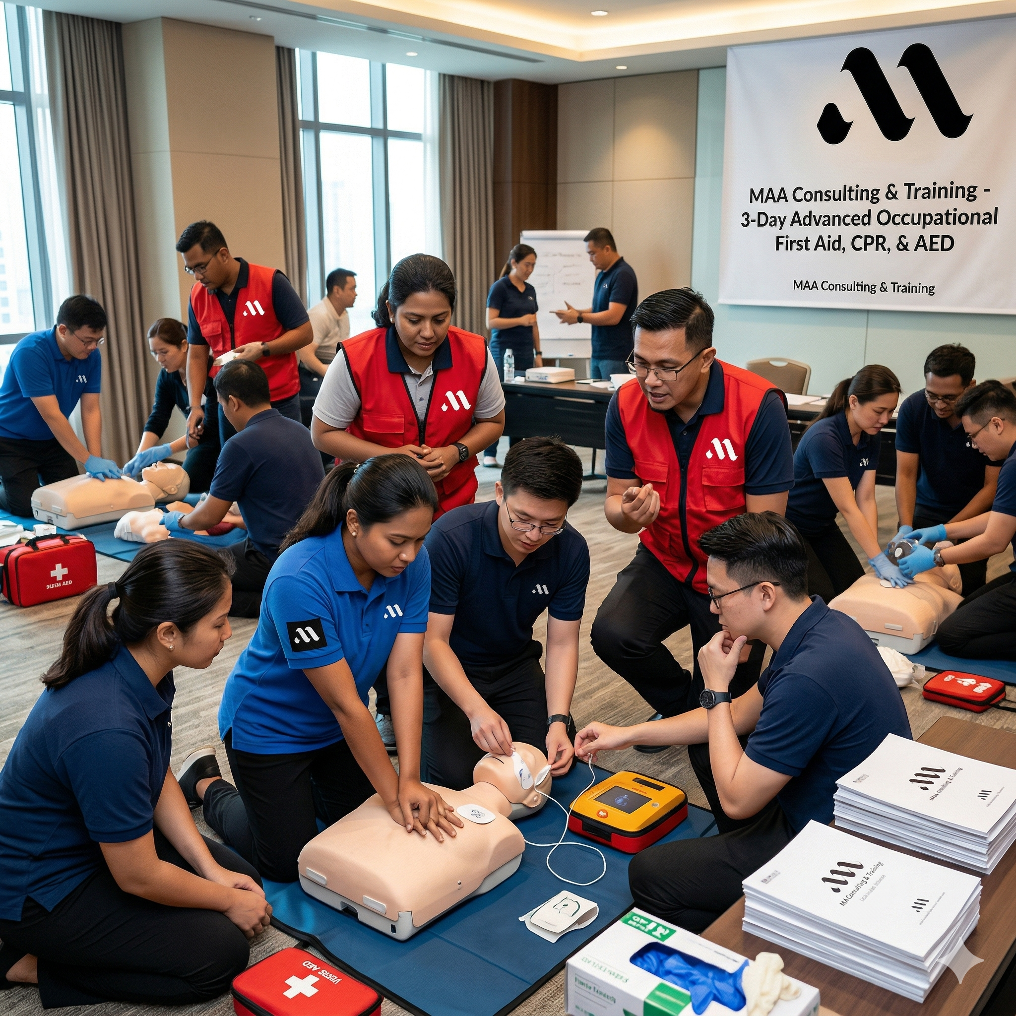 advanced occupational first aid,cpr and aed training - 3 days
