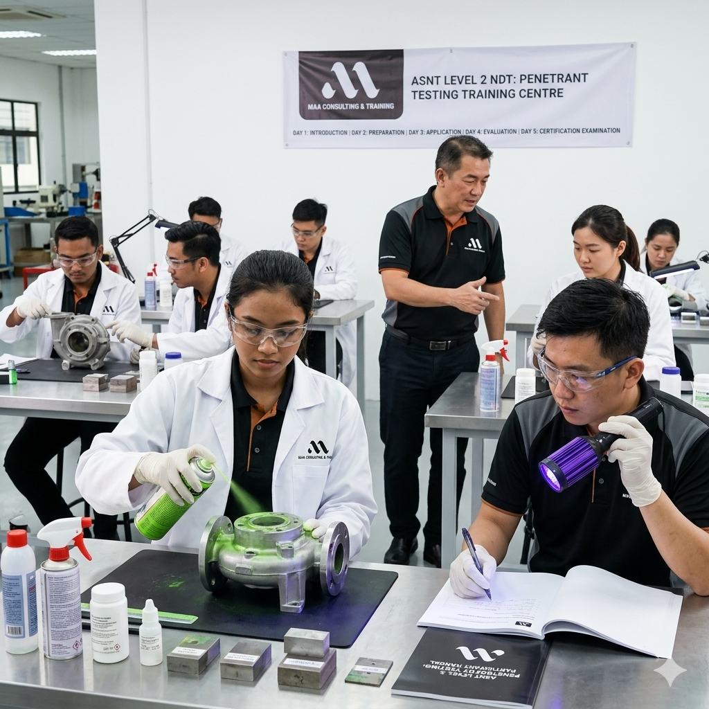 5 days asnt level 2 penetrant testing program