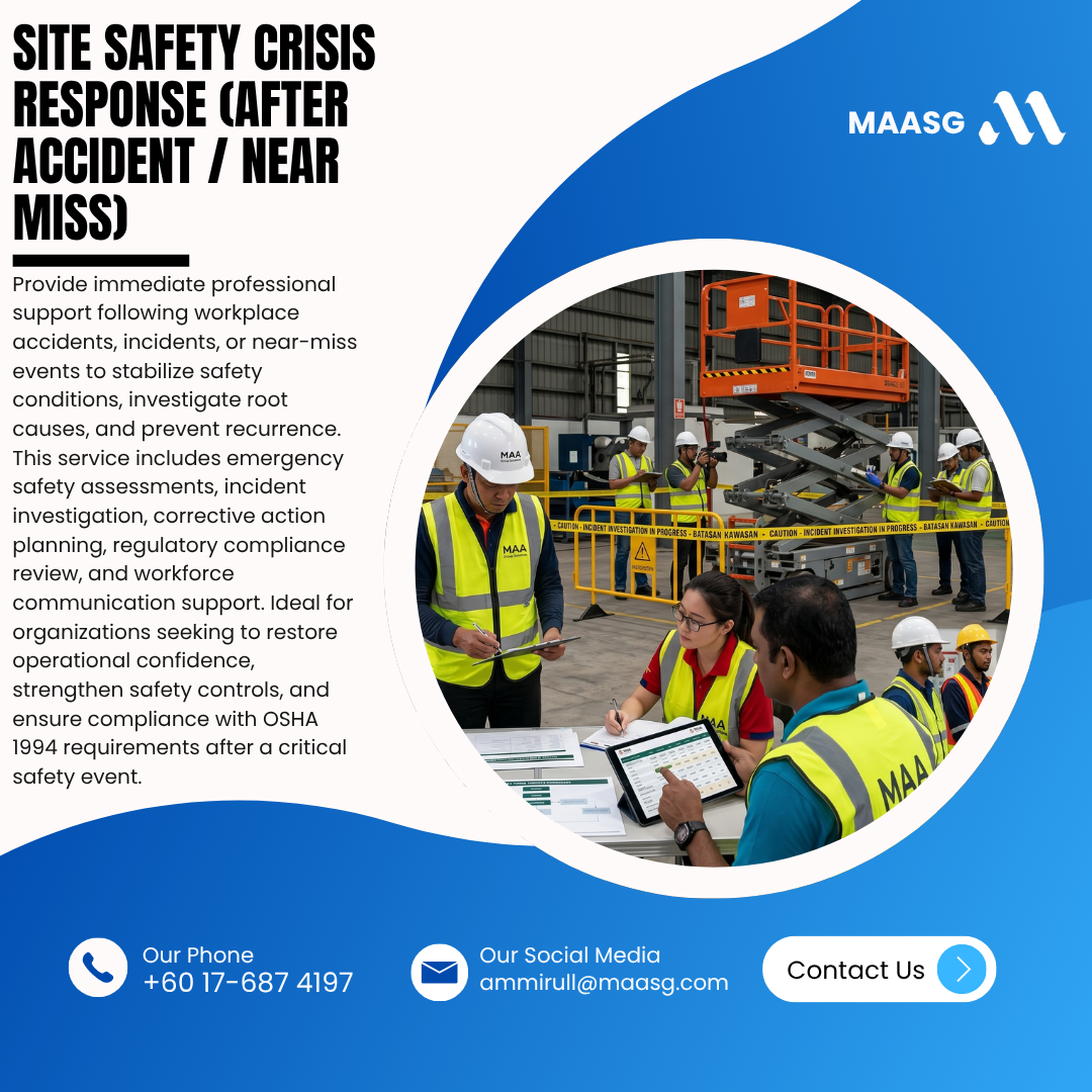 Site Safety Crisis Response (after accident / near miss)