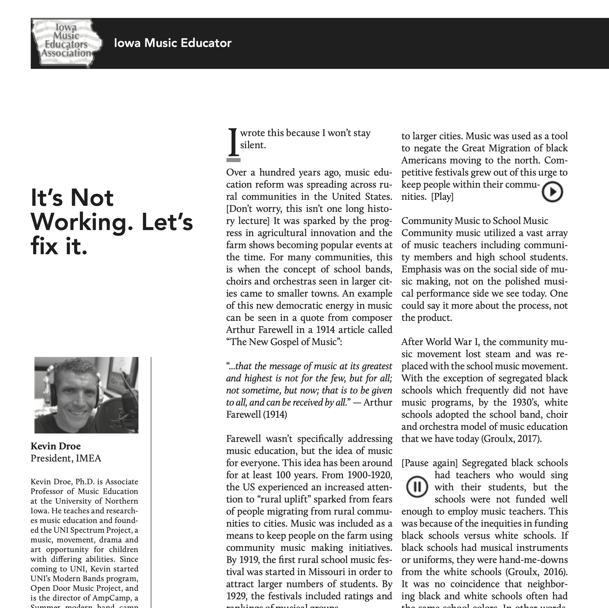 It’s Not Working. Let’s Fix It!