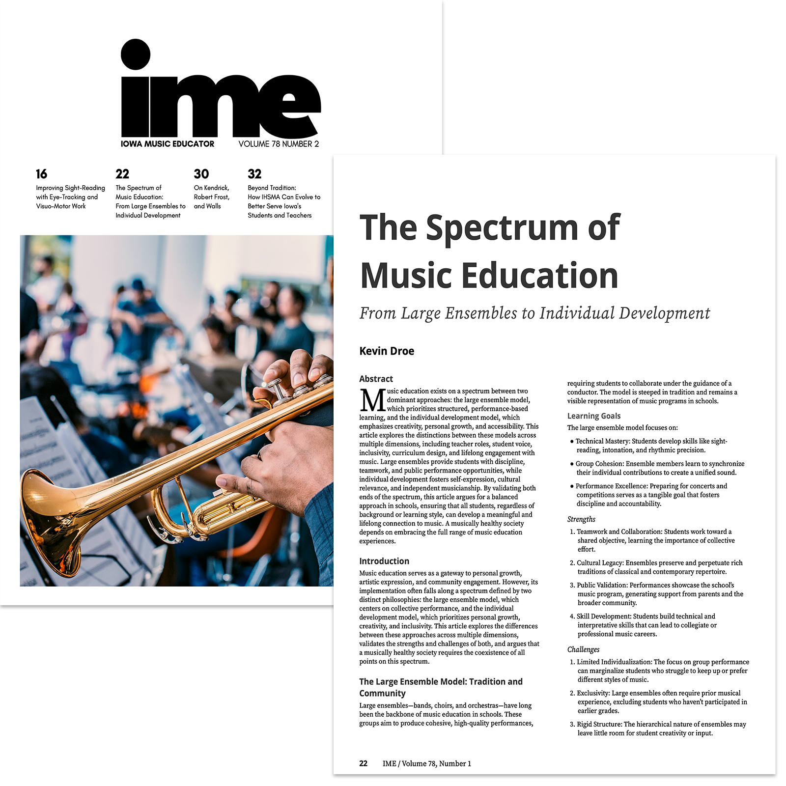 The Spectrum of Music Education: From Large Ensembles to Individual Development