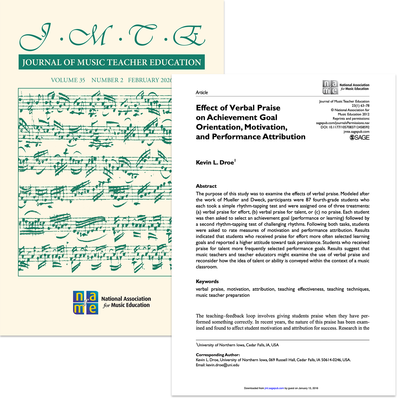 Effect of Verbal Praise on Achievement Goal Orientation, Motivation, and Performance Attribution