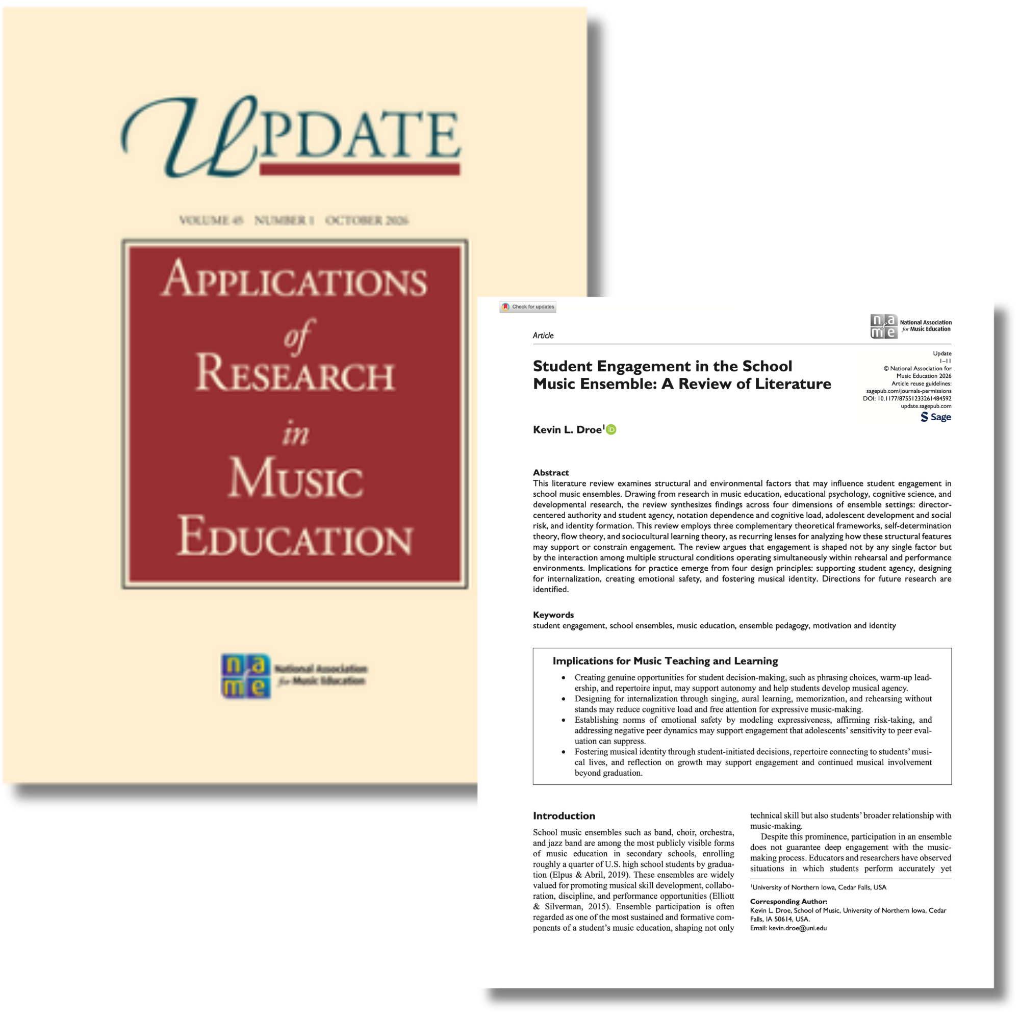 Student Engagement in the School Music Ensemble:A Review of Literature