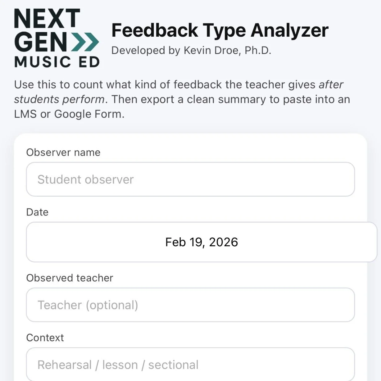 Feedback Type Analyzer