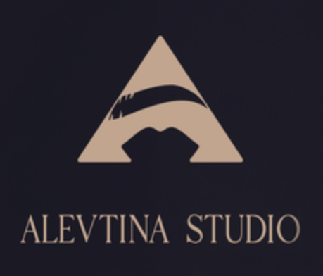 Logo of Alevtina Studio featuring a stylized letter 'A' with a curved line on top, and the text 'Alevtina Studio' below.