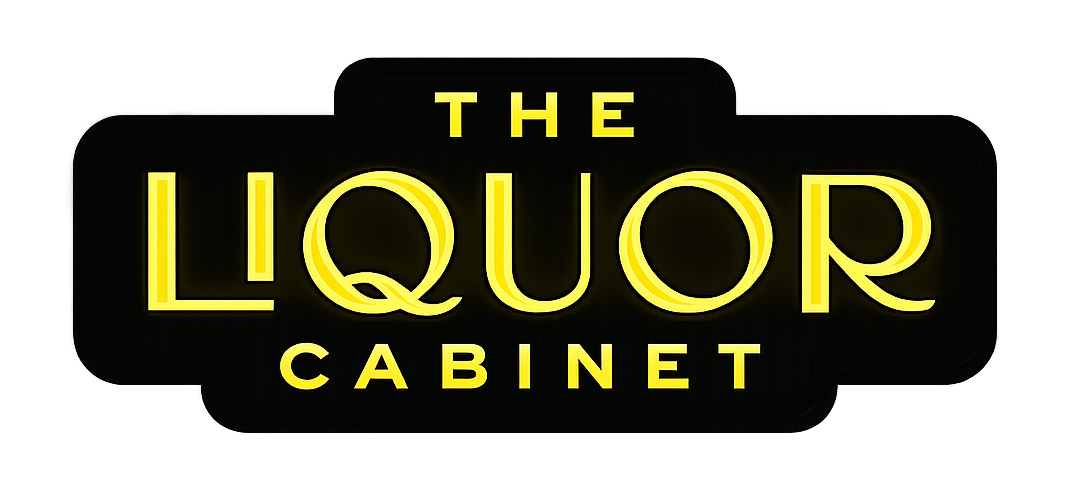 Neon sign that reads 'The Liquor Cabinet' in yellow letters on a black background.