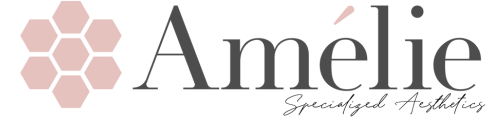 Amélie logo with honeycomb design.