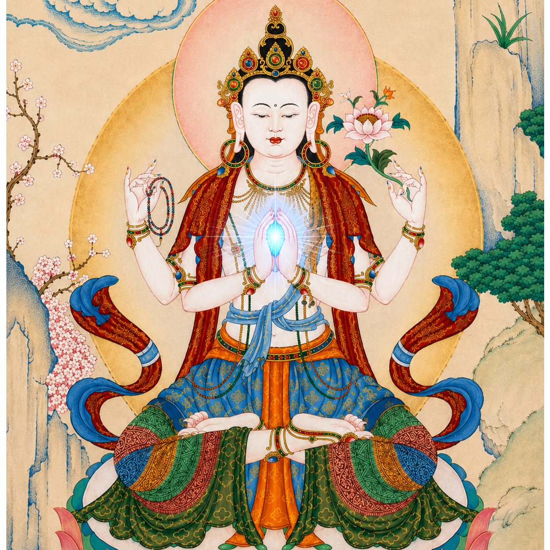 Avalokiteśvara, the Bodhisattva of Great Compassion and Embodiment of Bodhicitta