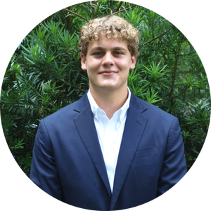 Connor Thomas 2023 Guy Cuddihee Scholarship Winner, smiling outdoors posing for a photo.