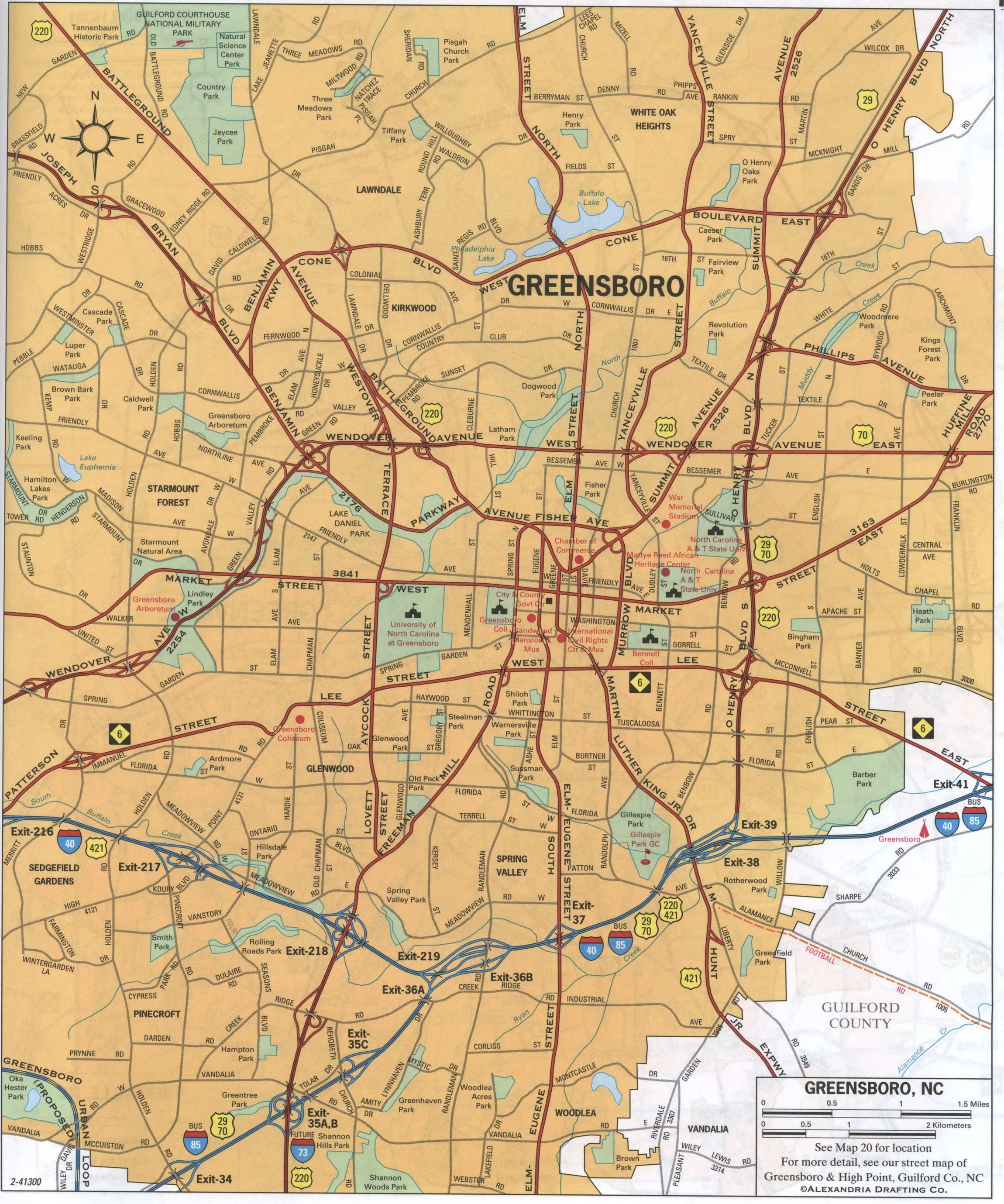 Residential HOA community in Greensboro, North Carolina with well-maintained homes and common areas