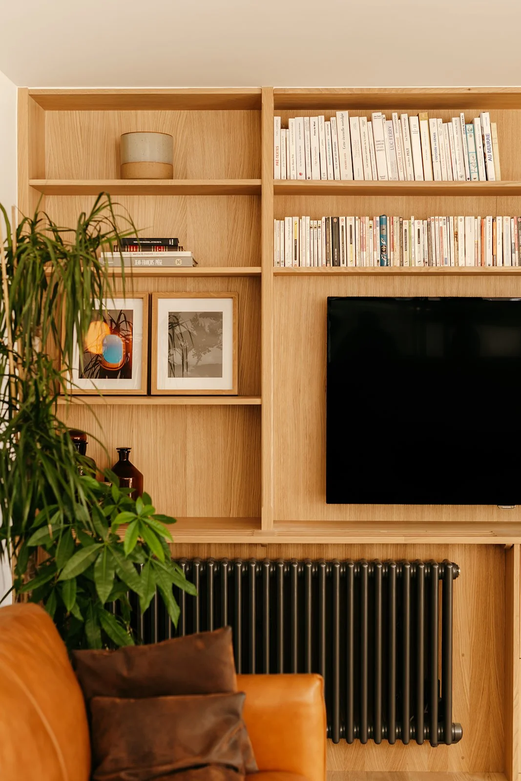 bibliotheque-chene-radiateur-integre