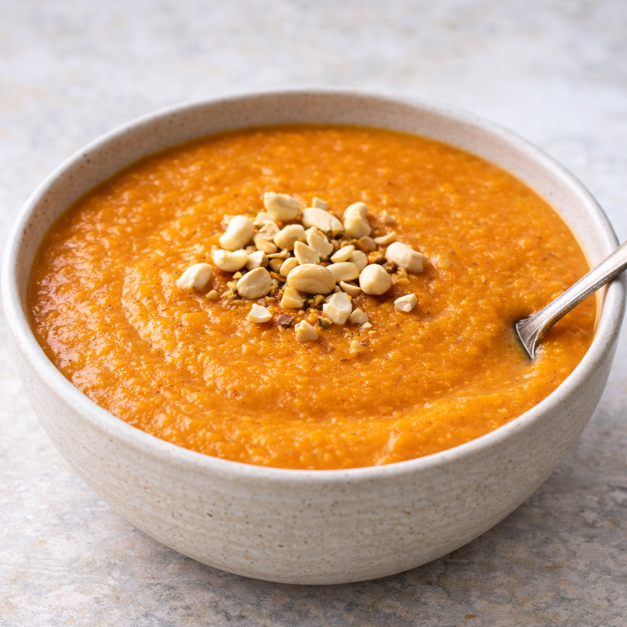 Carrot Ginger Soup with Cashews 