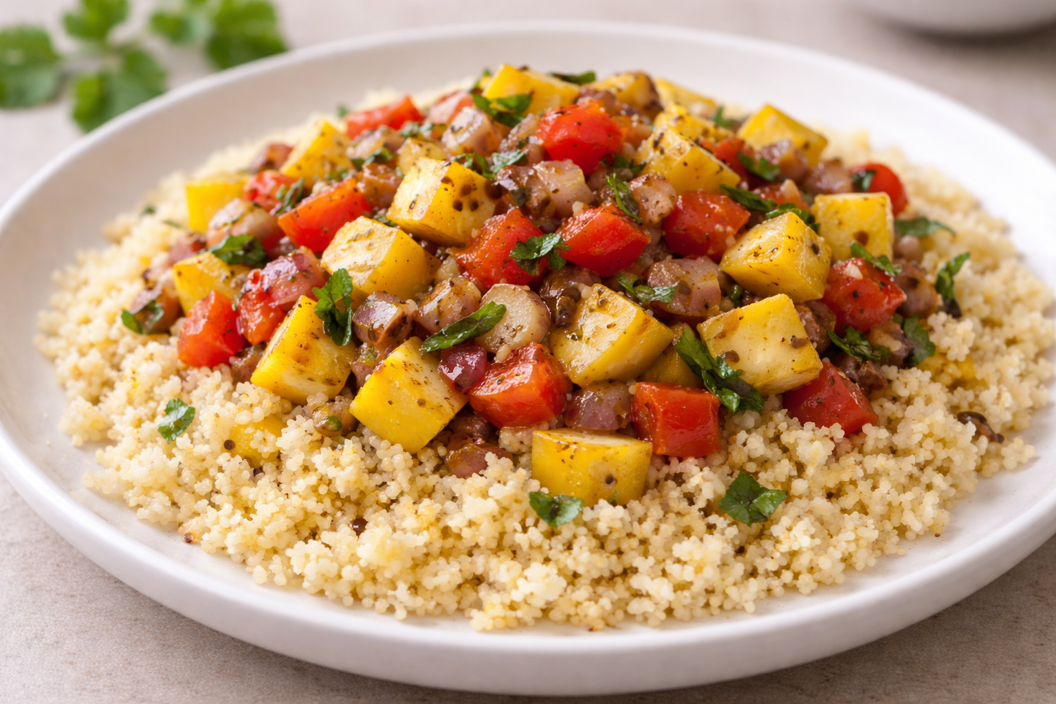 Couscous with Yellow Squash Ragout