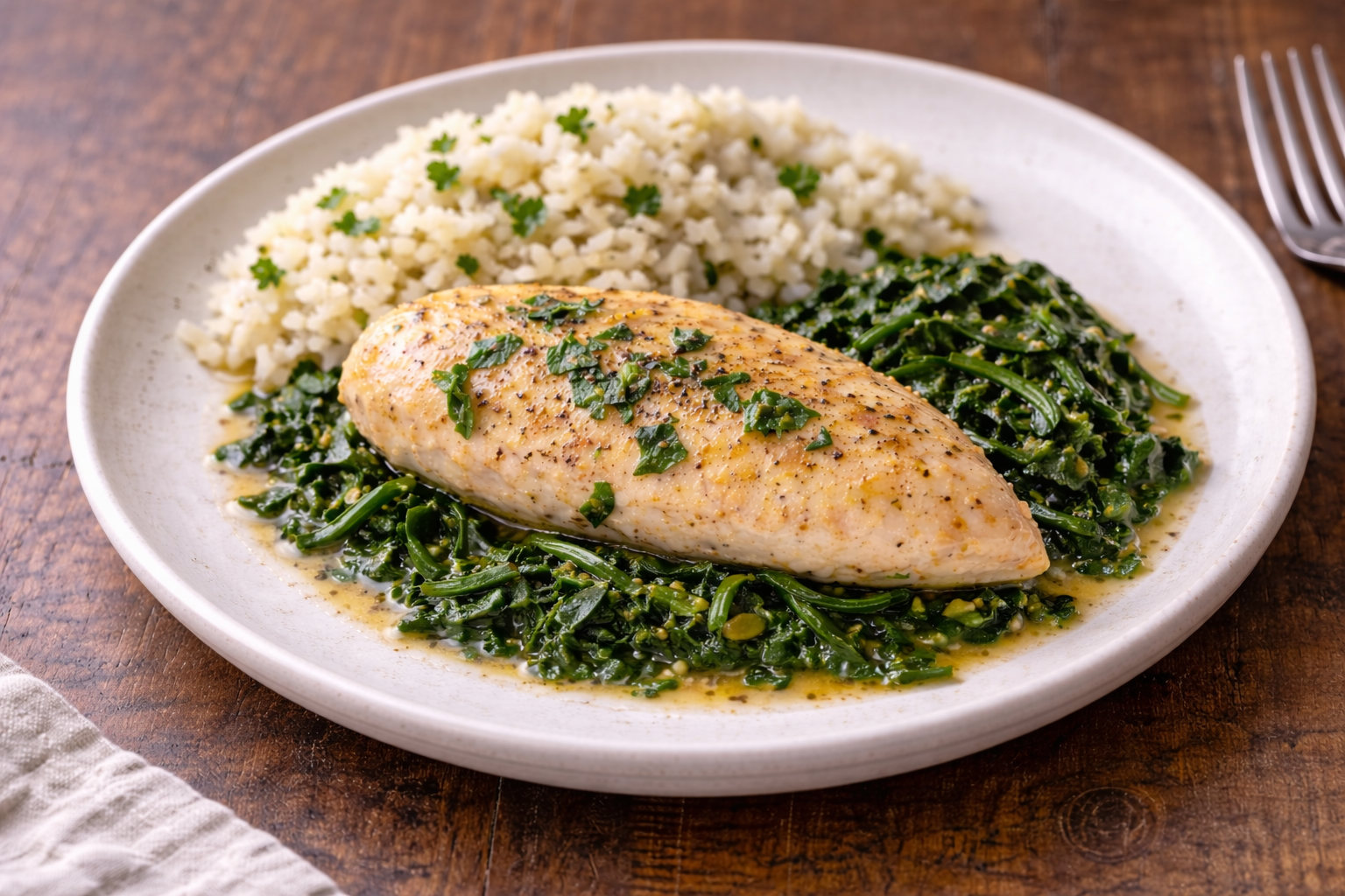 Lemon Chicken with Spinach