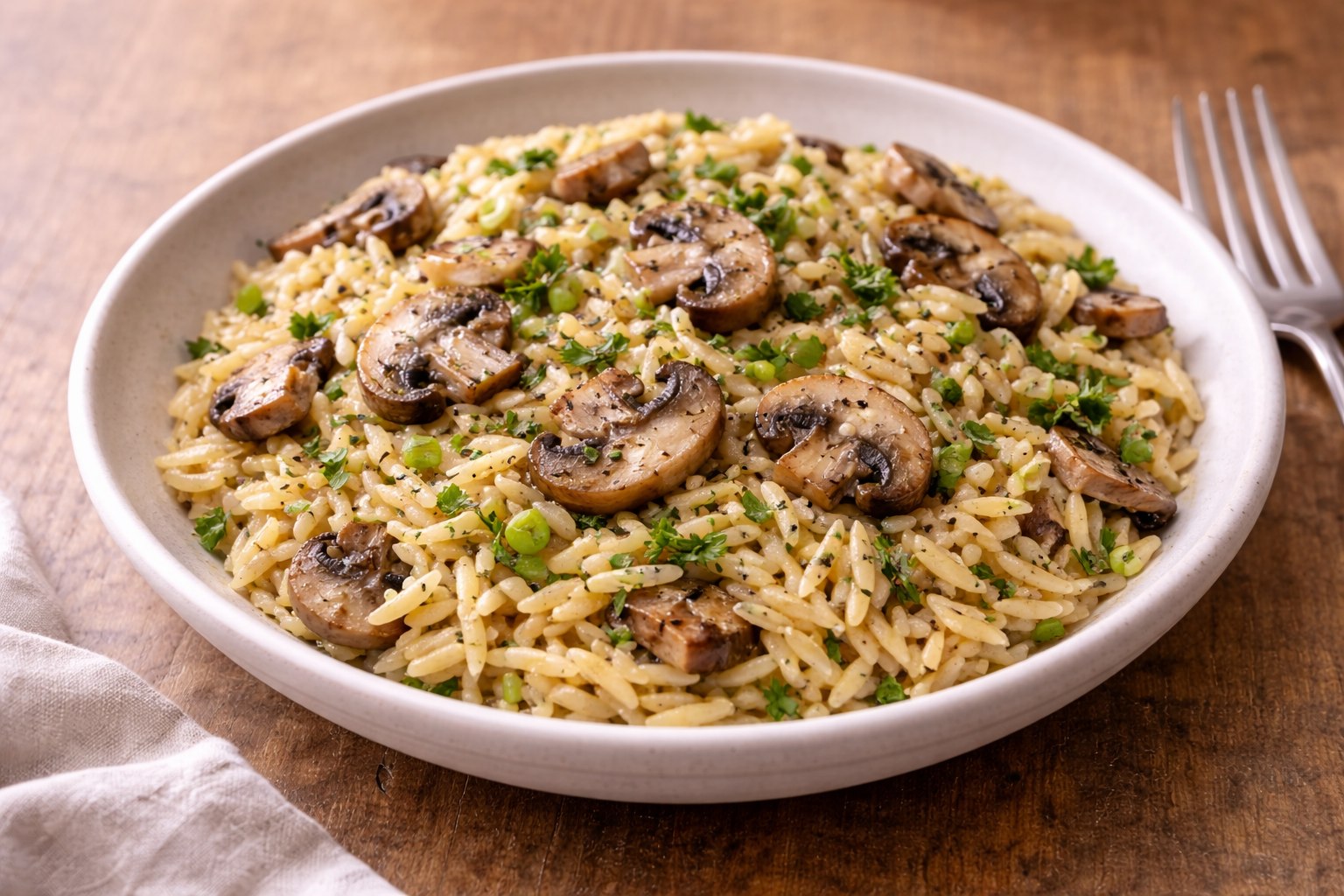 Orzo with Leeks and Mushrooms