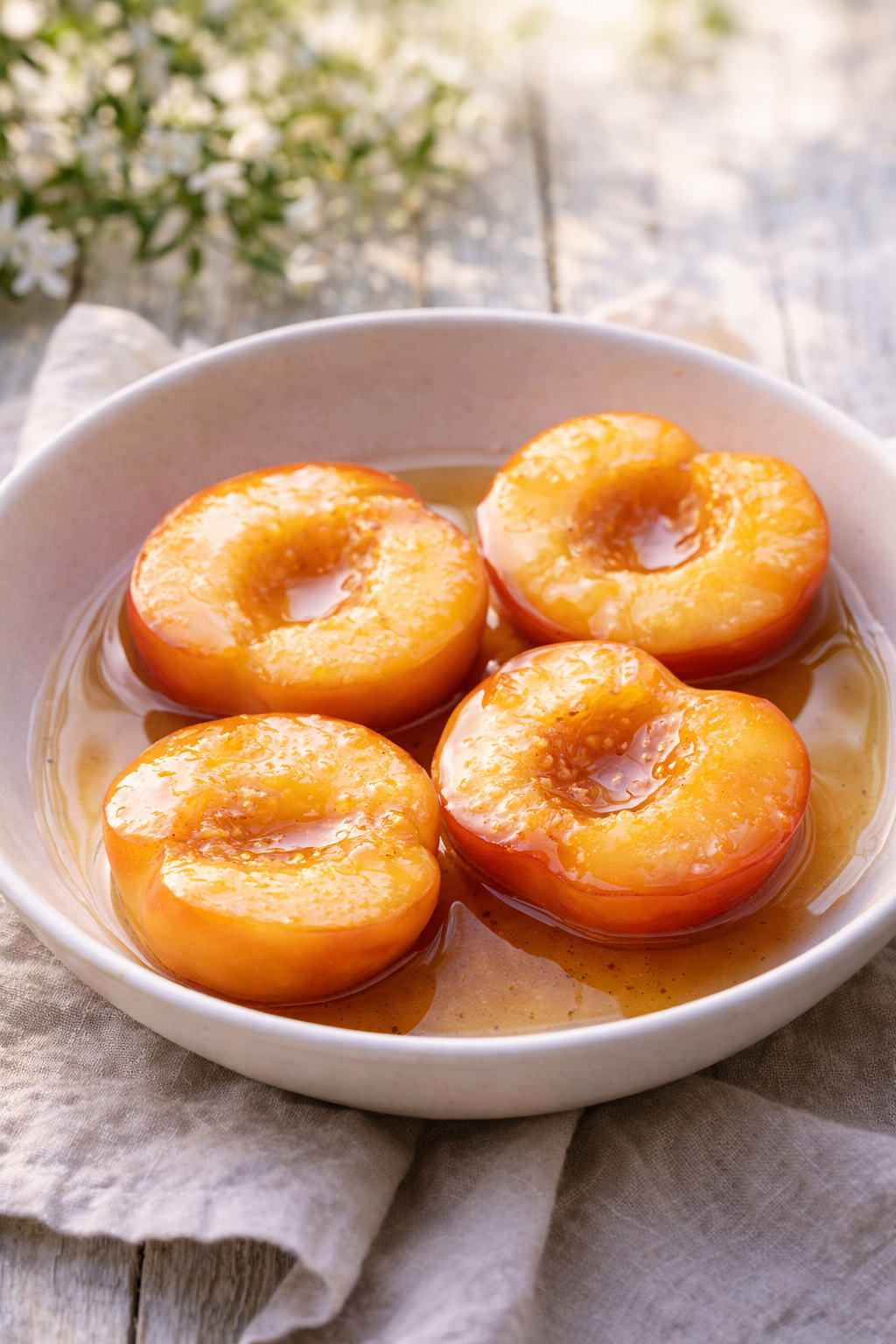 Vanilla Poached Peaches