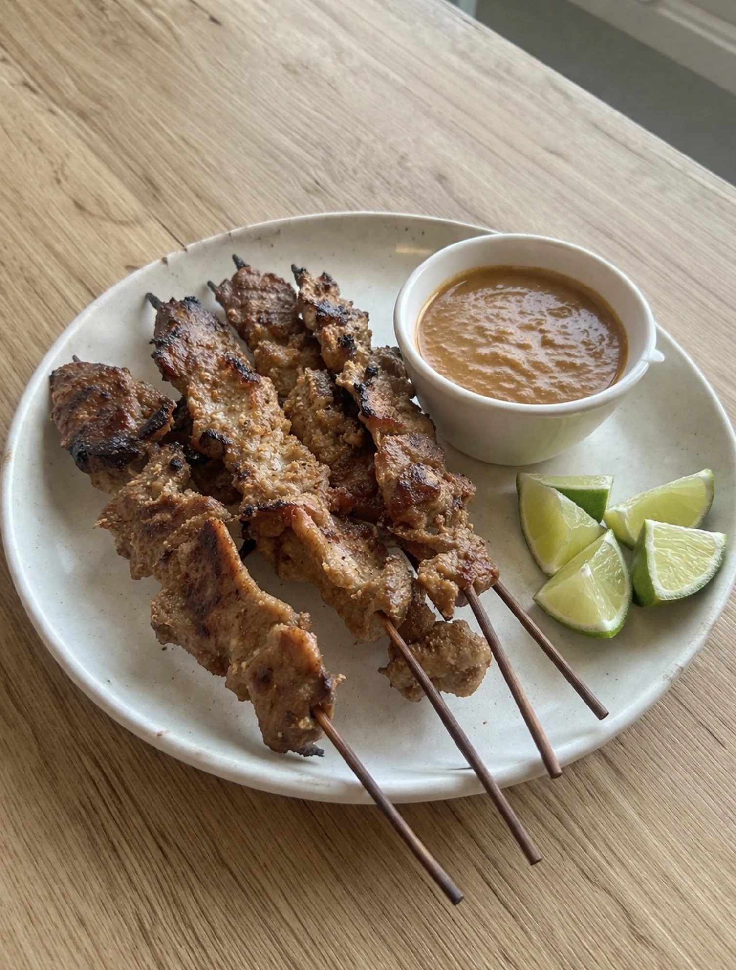 Beef Satays with Spicy Peanut Marinade