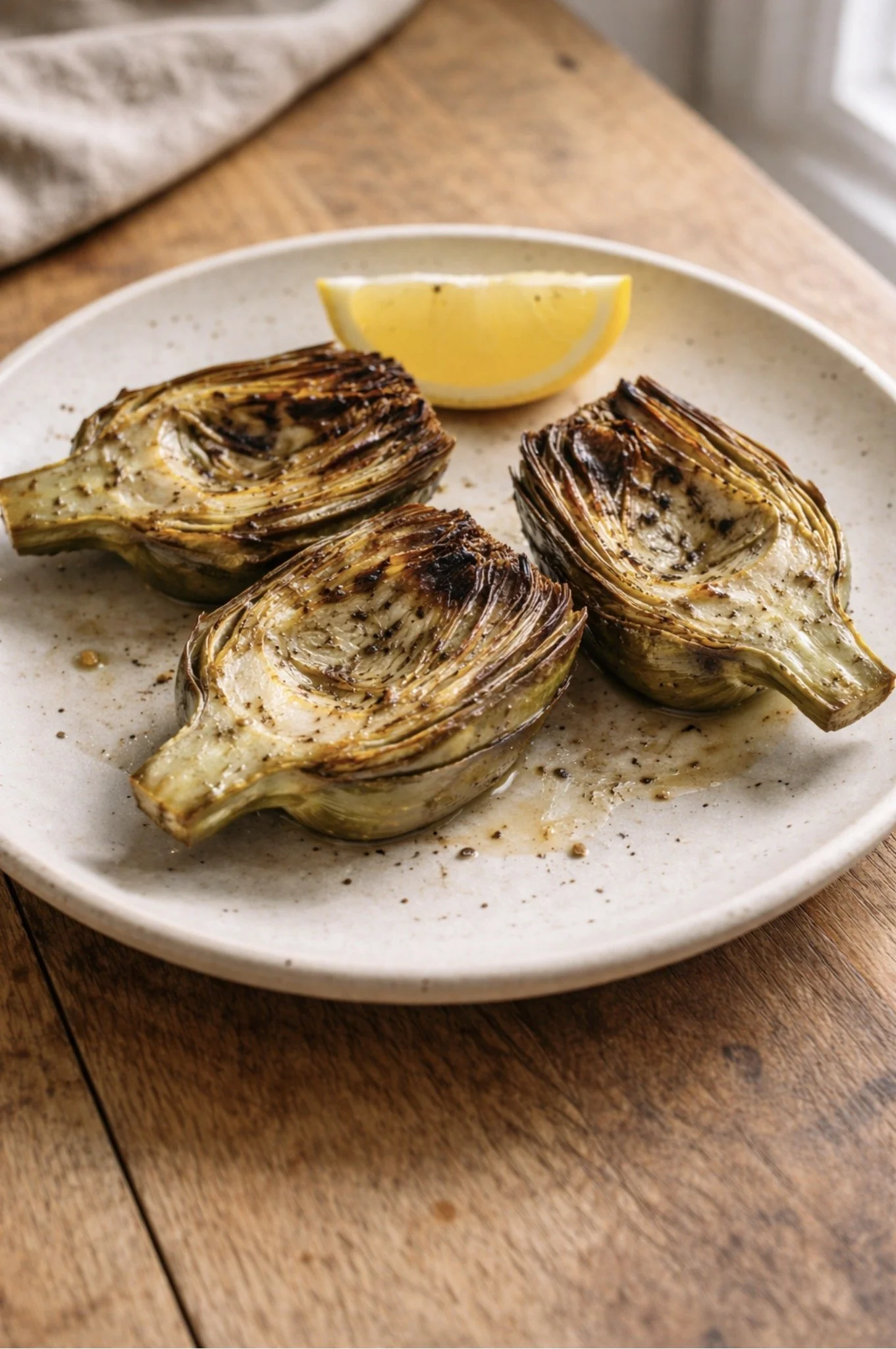 Grilled Lemon Garlic Artichoke Hearts
