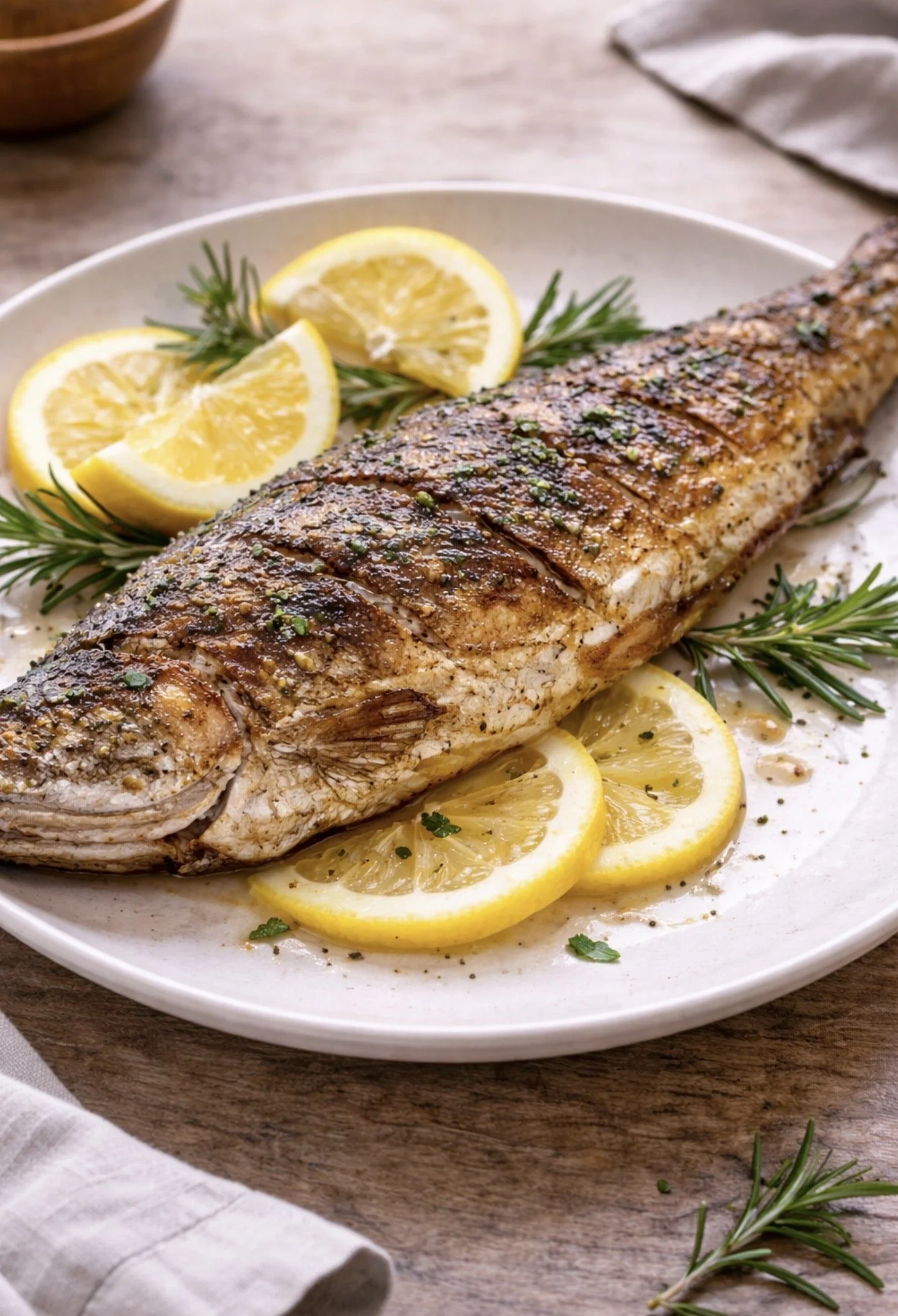 Grilled Trout with Garlic, Lemon &amp; Rosemary