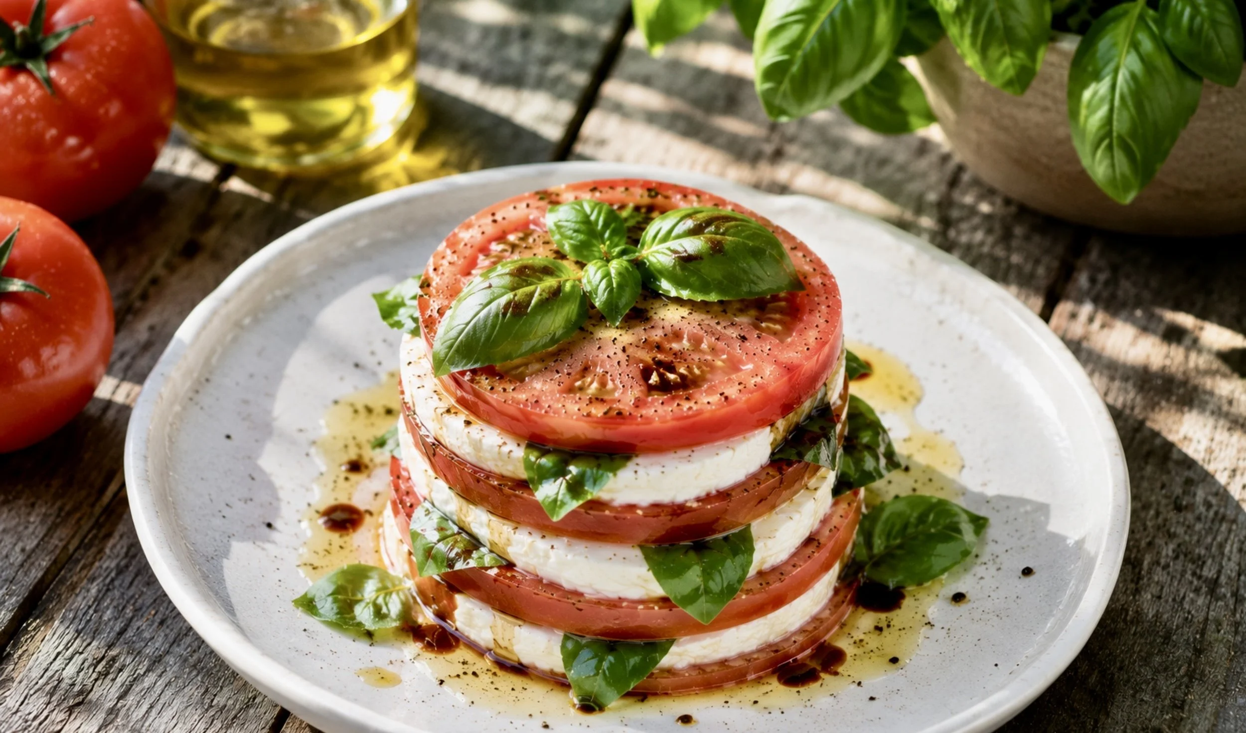 Fresh Mozzarella &amp; Tomato Stacks
