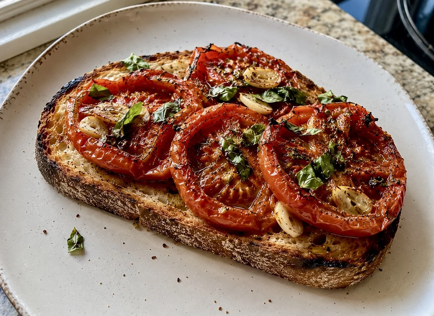 Oven Roasted Tomato Toast